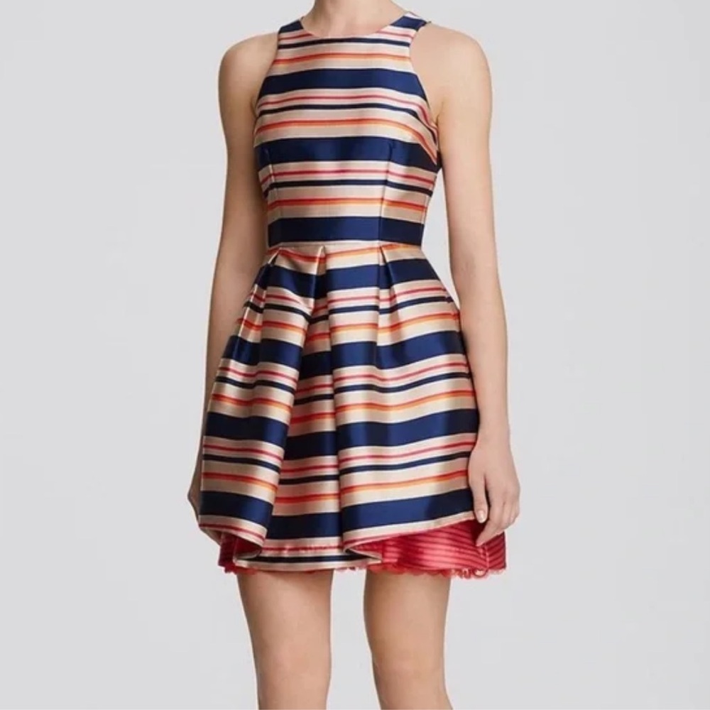 Trina Turk Nicci Stripe Twill Fit And Flare Dress size 10